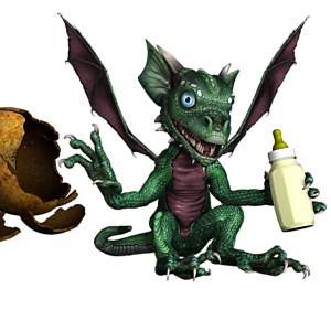 <b>Limes Dragon</b> ist ein männliches Drachenbaby. Mit der richtigen Pflege wird es schnell wachsen und stark genug zum Fliegen werden.