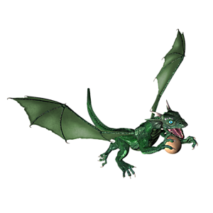 <b>Smaragdkralle</b> ist ein Drachenkind. Nun ist der richtige Moment, dem Kleinen Fliegen, Feuerspucken usw. beizubringen.